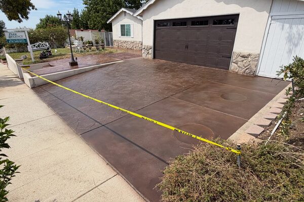 Stamped & Stained Driveway — concrete work by Cascade Concrete Works